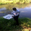 Recolha da amostra de água no Rio Umbelúzi, Distrito de Boane